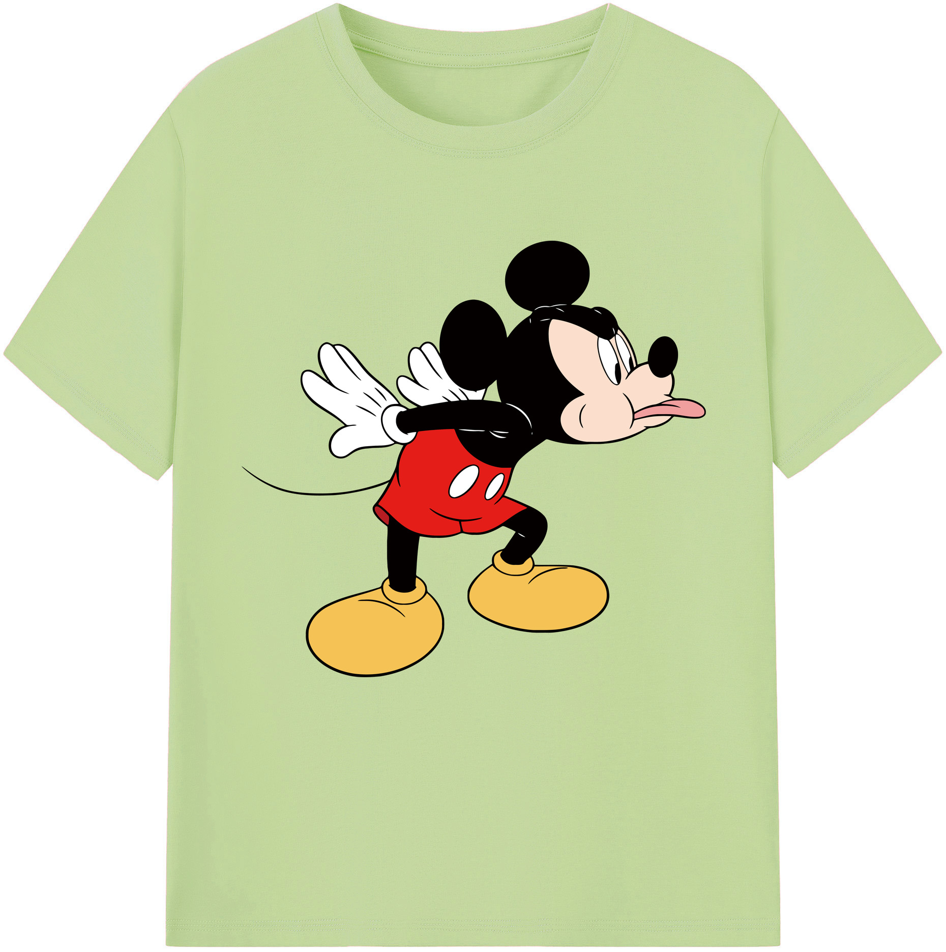 （画像用） ミッキーマウス Mickey Mouse 綿100％半袖Tシャツ（フロントプリント）